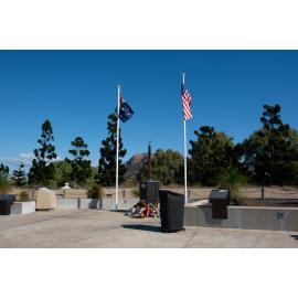 Australian and the United States flags at Kissing Point Fort, North Ward, Townsville, 16 August 2025