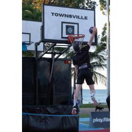 Dunk show at FIBA 3x3 2025 Quest Tour, the Strand, Townsville, 2 August 2025