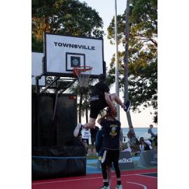 Dunk show at FIBA 3x3 2025 Quest Tour, the Strand, Townsville, 2 August 2025