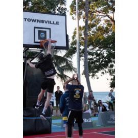 Dunk show at FIBA 3x3 2025 Quest Tour, the Strand, Townsville, 2 August 2025