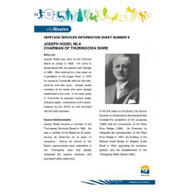 Joseph Hodel, MLA, Chairman of Thuringowa Shire