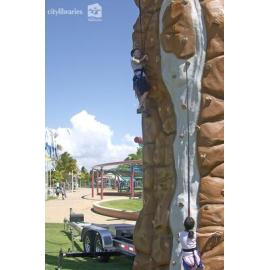 Rock climbing wall amusement, The Strand, Townsville, 2005