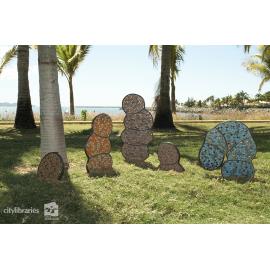 "Grubs are a Gathering" public art installation by Claudia Williams, Strand Ephemera, Townsville, 2005