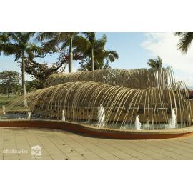 "Bamboo Waves" public art installation by Townsville Sogetsu Ikebana Association, Strand Ephemera, Townsville, 2005