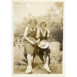 Esther Walton and June Barton at Picnic Bay, Magnetic Island, New Years Day, 1 January 1946