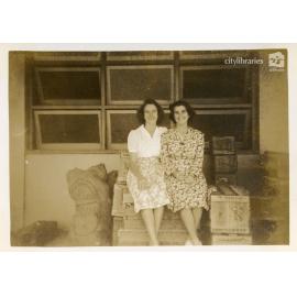 Hazel Brookhouse & Grace Burgess (Matthews) at work, Townsville, 1945
