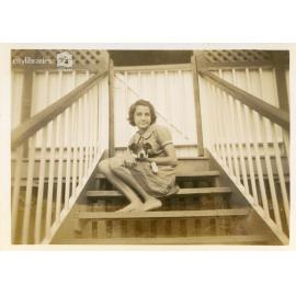 June with puppy, "Little Boy", Townsville, January 1946