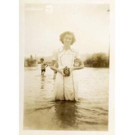 Flooding near Rooney's Bridge, Townsville, 10 February 1946