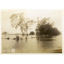 Residence of Joe Tyrell, Cluden, during flood, Townsville, [10 February 1946]
