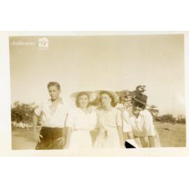 Ken Couper, Grace Burgess (Matthews), Erica Fitz and Jack Christensen, Townsville, ca. 1946
