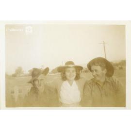 Bill, Grace Burgess (Matthews) and Les, Townsville, ca. 1946