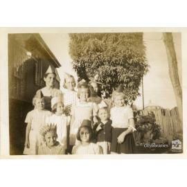 Group of children at Shirley's ninth birthday party, Townsville, ca. 1946