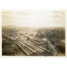 View of the fruit market from the clock tower, Brisbane, 1946
