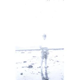 Arthur Armstrong in the water at Alma Bay, Magnetic Island, [between 1908 and 1930].