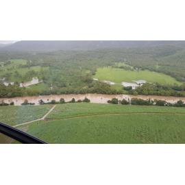 Healeys Lagoon, aerial footage during floods, 2019