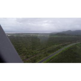 Flinders Highway View of Ross River Dam Catchment Area, aerial photograph during floods, 2019. 