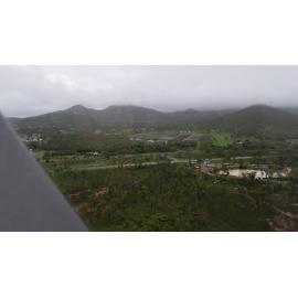 Flinders Highway View of Ross River Dam Catchment Area, aerial photograph during floods, 2019. 