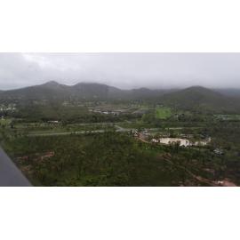 Flinders Highway View of Ross River Dam Catchment Area, aerial photograph during floods, 2019. 