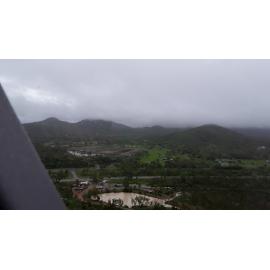 Flinders Highway View of Ross River Dam Catchment Area, aerial photograph during floods, 2019. 