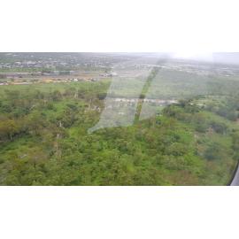 Stuart Creek in flood, aerial photograph, 2 January 2019