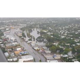 Charters Towers Road, Mindham Park, aerial photograph during floods, 2019