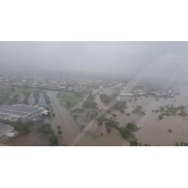 Townsville Stadium, Murray Sports Complex, aerial photograph during floods, 2019. 