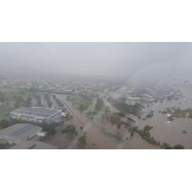 Townsville Stadium, Murray Sports Complex, aerial photograph during floods, 2019. 