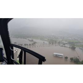 Townsville Stadium, Murray Sports Complex, aerial photograph during floods, 2019. 