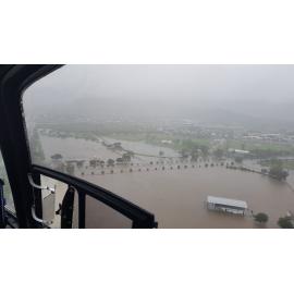 Townsville Stadium, Murray Sports Complex, aerial photograph during floods, 2019. 