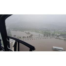 Townsville Stadium, Murray Sports Complex, aerial photograph during floods, 2019. 
