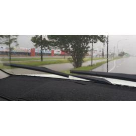 Woolcock Street, Currajong, aerial photograph during floods, 2019. 