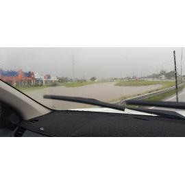 Woolcock Street, Currajong, aerial photograph during floods, 2019. 
