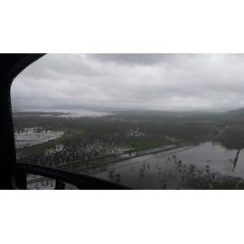 Flinders Highway, aerial photograph during floods, 2019. 