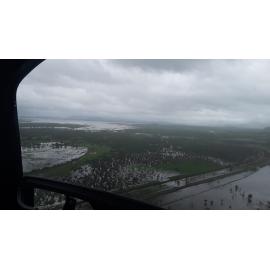 Flinders Highway, aerial photograph during floods, 2019. 