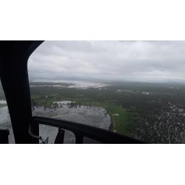 Flinders Highway, aerial photograph during floods, 2019. 
