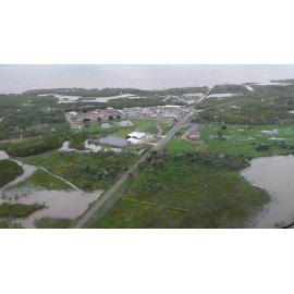 Cleveland Bay Purification Plant, aerial photograph during floods, 2019