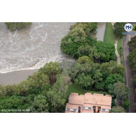 Ross River, Riverbend Lookout Douglas, aerial photograph during floods, 2019. 