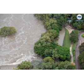 Ross River, Riverbend Lookout Douglas, aerial photograph during floods, 2019. 