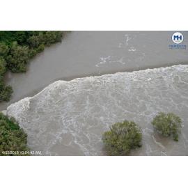 Ross River, Riverbend Lookout Douglas, aerial photograph during floods, 2019. 