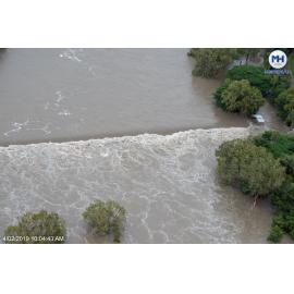 Ross River, Riverbend Lookout Douglas, aerial photograph during floods, 2019. 
