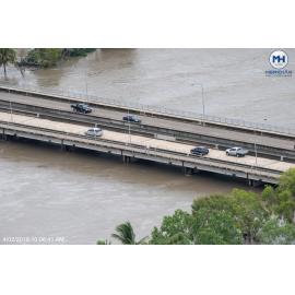 Charles N Barton Bridge, Annandale, Aitkenvale, aerial photograph during floods, 2019. 