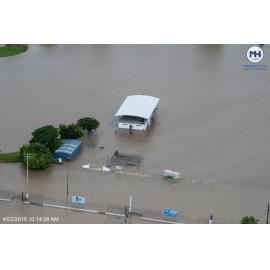 Townsville Hockey Association, aerial photograph during floods, 2019. 