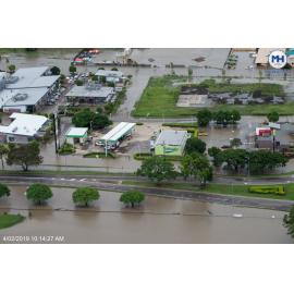 The Precinct, Idalia, aerial photograph during floods, 2019. 