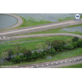 Abbott Street, aerial photograph during floods, 2019. 