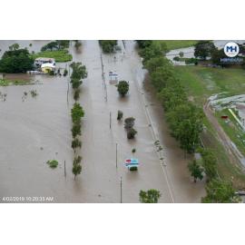 Idalia Streets, aerial photograph during floods, 2019. 