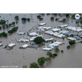 Idalia inundated, aerial photograph during floods, 2019. 