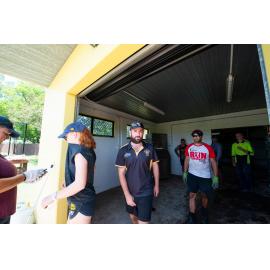 Hermit Park AFL Club volunteers in club house, Hermit Park, 2019