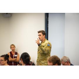 Army officer volunteer, Disaster Committee Meeting, 2019.