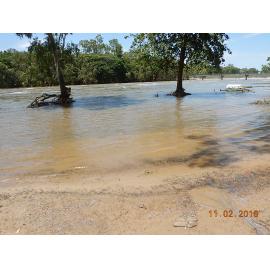 River silt and debris washed up in Black Weir Park, 2019. 