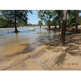 River silt and debris washed up in Black Weir Park, 2019. 
